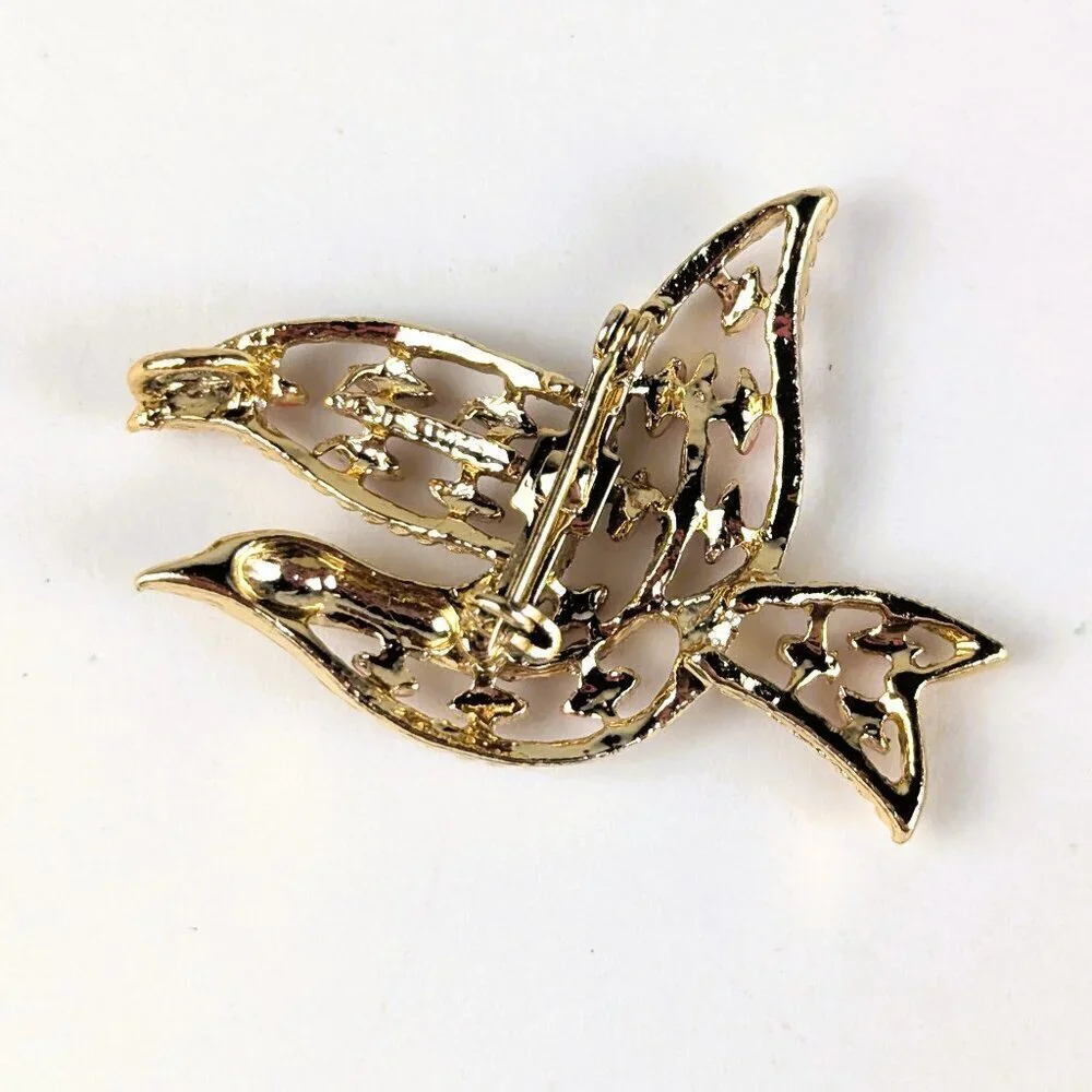 Vintage Gold-Tone Dove Brooch - Picture 3 of 3